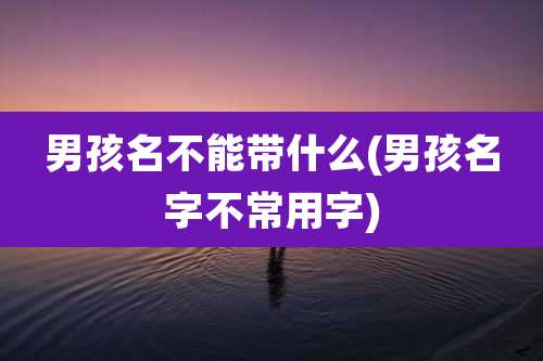 男孩名不能带什么(男孩名字不常用字)