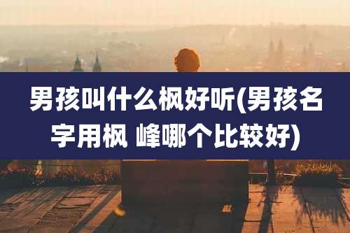 男孩叫什么枫好听(男孩名字用枫 峰哪个比较好)