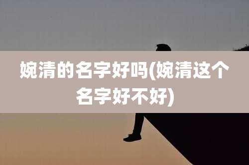 婉清的名字好吗(婉清这个名字好不好)