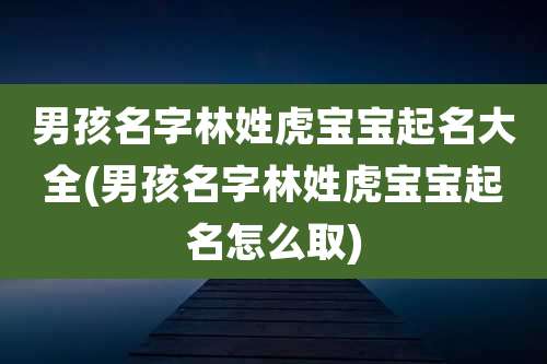 男孩名字林姓虎宝宝起名大全(男孩名字林姓虎宝宝起名怎么取)