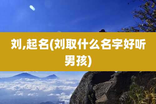 刘,起名(刘取什么名字好听男孩)