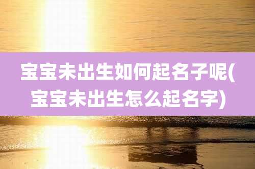 宝宝未出生如何起名子呢(宝宝未出生怎么起名字)