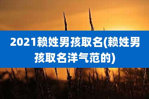 2021赖姓男孩取名(赖姓男孩取名洋气范的)