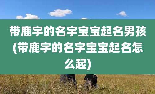 带鹿字的名字宝宝起名男孩(带鹿字的名字宝宝起名怎么起)