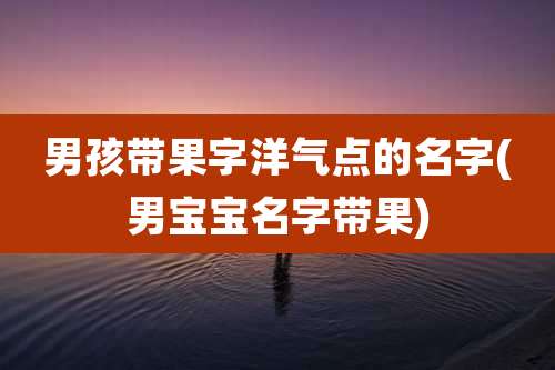 男孩带果字洋气点的名字(男宝宝名字带果)