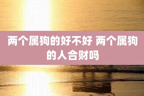两个属狗的好不好 两个属狗的人合财吗