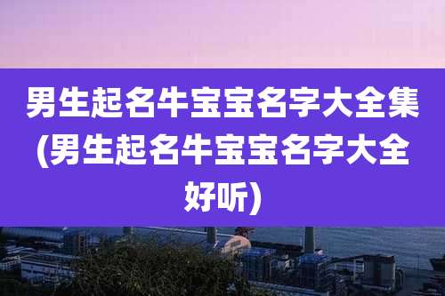 男生起名牛宝宝名字大全集(男生起名牛宝宝名字大全好听)