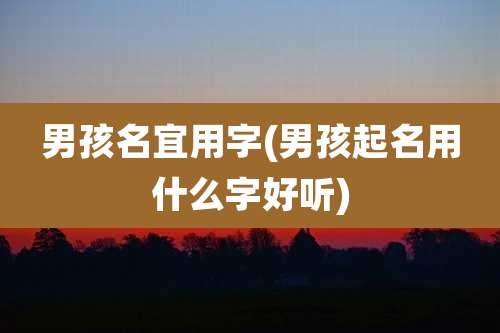 男孩名宜用字(男孩起名用什么字好听)