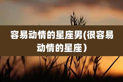 容易动情的星座男(很容易动情的星座)