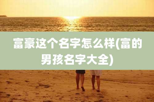富豪这个名字怎么样(富的男孩名字大全)