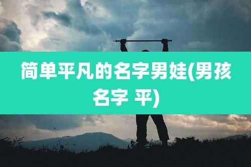 简单平凡的名字男娃(男孩名字 平)