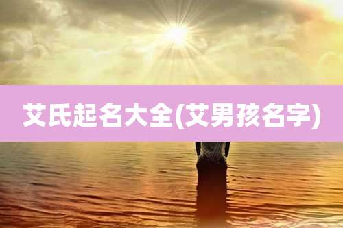 艾氏起名大全(艾男孩名字)