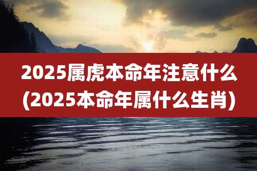 2025属虎本命年注意什么(2025本命年属什么生肖)