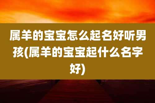属羊的宝宝怎么起名好听男孩(属羊的宝宝起什么名字好)