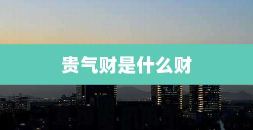 贵气财是什么财