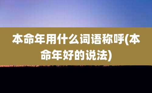 本命年用什么词语称呼(本命年好的说法)
