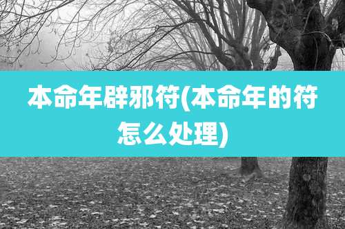 本命年辟邪符(本命年的符怎么处理)