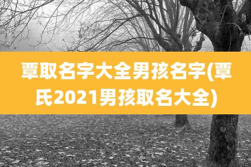 覃取名字大全男孩名字(覃氏2021男孩取名大全)
