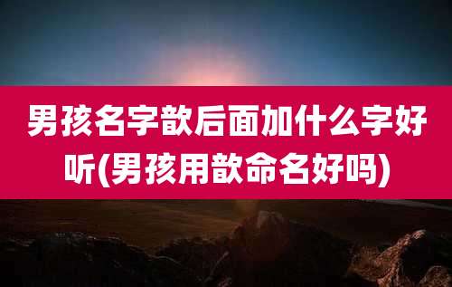 男孩名字歆后面加什么字好听(男孩用歆命名好吗)