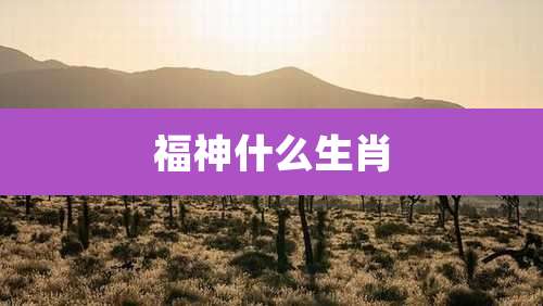福神什么生肖