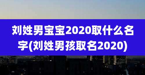 刘姓男宝宝2020取什么名字(刘姓男孩取名2020)