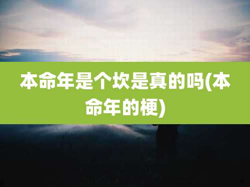 本命年是个坎是真的吗(本命年的梗)