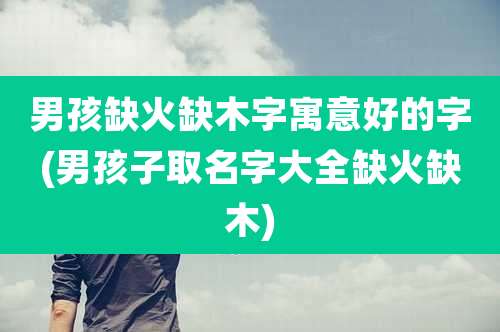 男孩缺火缺木字寓意好的字(男孩子取名字大全缺火缺木)