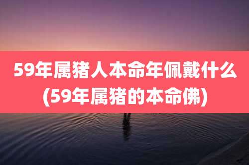 59年属猪人本命年佩戴什么(59年属猪的本命佛)