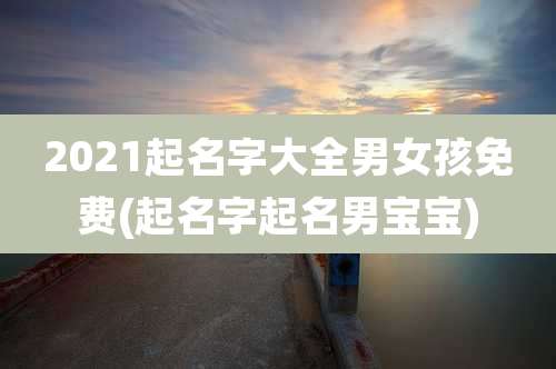 2021起名字大全男女孩免费(起名字起名男宝宝)
