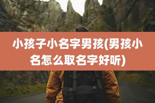 小孩子小名字男孩(男孩小名怎么取名字好听)