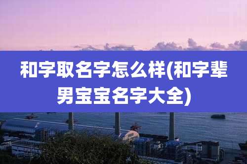 和字取名字怎么样(和字辈男宝宝名字大全)