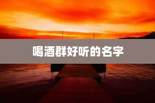 喝酒群好听的名字