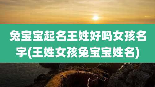兔宝宝起名王姓好吗女孩名字(王姓女孩兔宝宝姓名)