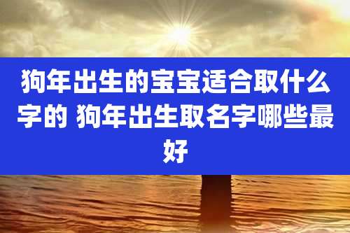 狗年出生的宝宝适合取什么字的 狗年出生取名字哪些最好