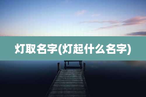 灯取名字(灯起什么名字)