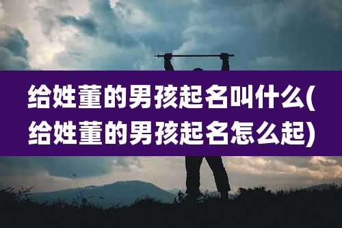 给姓董的男孩起名叫什么(给姓董的男孩起名怎么起)