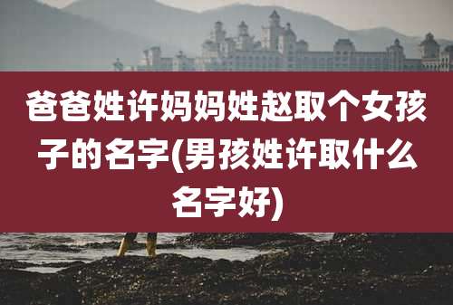 爸爸姓许妈妈姓赵取个女孩子的名字(男孩姓许取什么名字好)