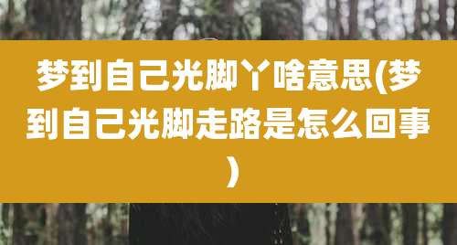 梦到自己光脚丫啥意思(梦到自己光脚走路是怎么回事)