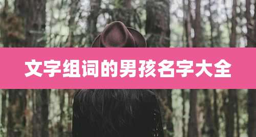 文字组词的男孩名字大全