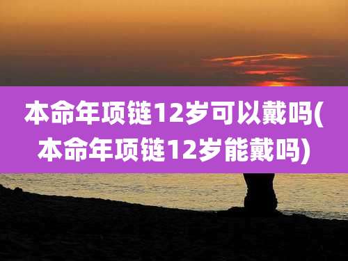 本命年项链12岁可以戴吗(本命年项链12岁能戴吗)