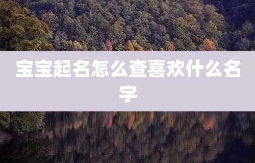 宝宝起名怎么查喜欢什么名字
