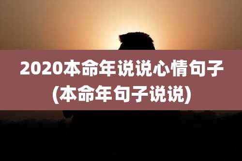 2020本命年说说心情句子(本命年句子说说)
