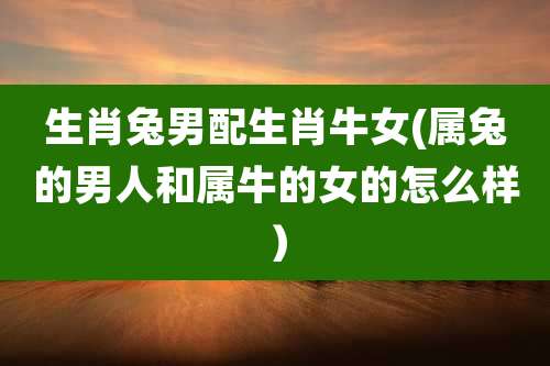生肖兔男配生肖牛女(属兔的男人和属牛的女的怎么样）
