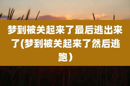 梦到被关起来了最后逃出来了(梦到被关起来了然后逃跑)