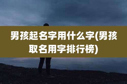 男孩起名字用什么字(男孩取名用字排行榜)