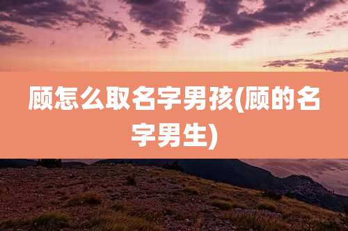 顾怎么取名字男孩(顾的名字男生)