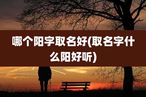 哪个阳字取名好(取名字什么阳好听)