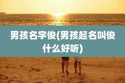 男孩名字俊(男孩起名叫俊什么好听)