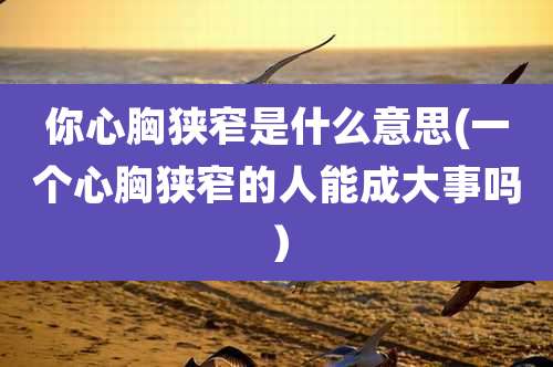 你心胸狭窄是什么意思(一个心胸狭窄的人能成大事吗）