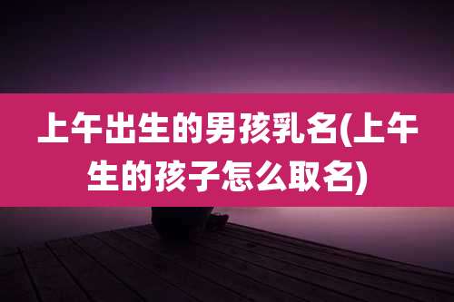 上午出生的男孩乳名(上午生的孩子怎么取名)